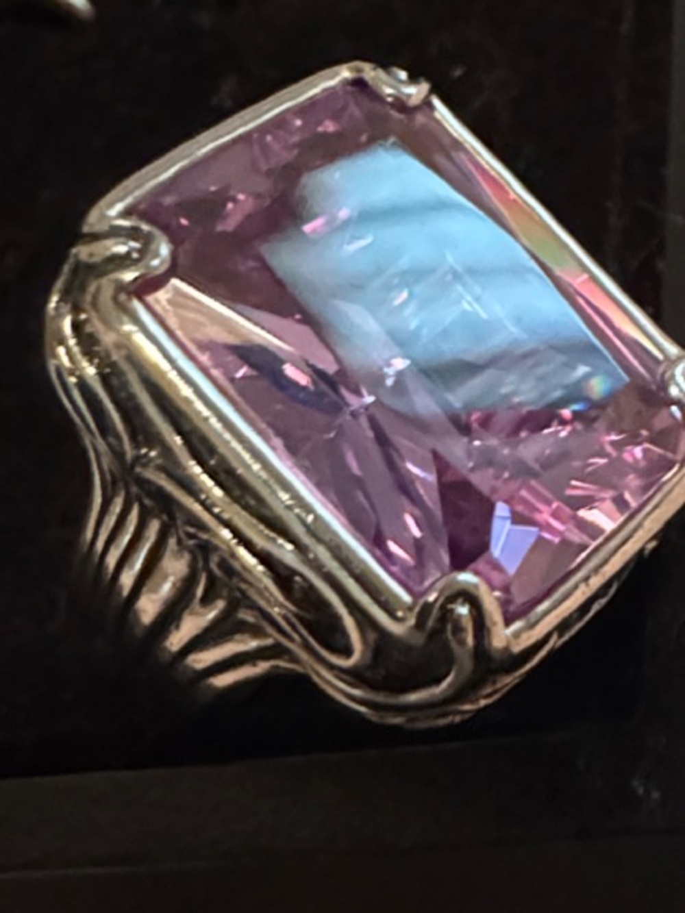 SilpadaSterling Silver Ring with Large Light Purple Stone - Women's Fashion Ring